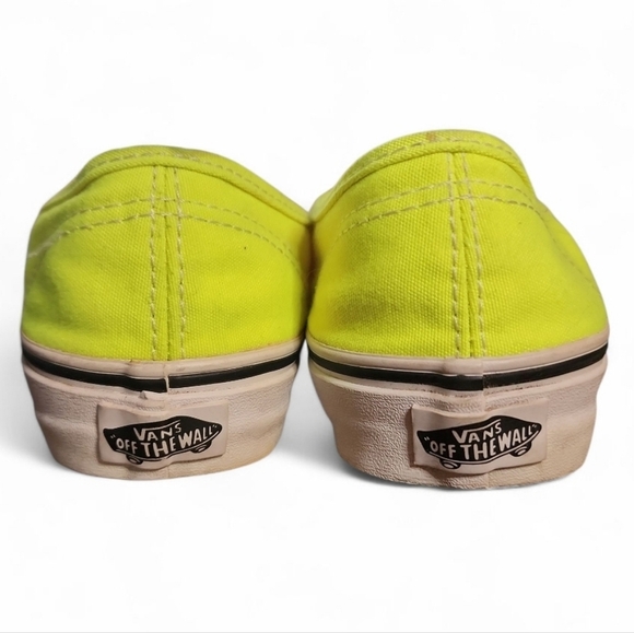 Neon Green Vans Authentic Sneakers Unisex Highlighter Low Top Men 5.5 Women 7 - Picture 5 of 12